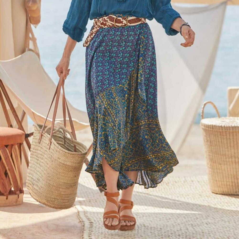 Sundance Blue and Yellow Maxi Skirt